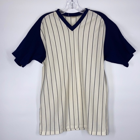 Vintage Southern Athletic Pin Striped Baseball Mesh Jersey Shirt Large - Picture 1 of 3